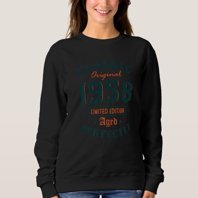 Sweatshirt 65 Ans Classique 1958 Hommes Femmes 65e anniversai (Devant)