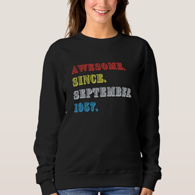 Sweatshirt 65 Ans Septembre 1957 65e Anniversaire (Devant)