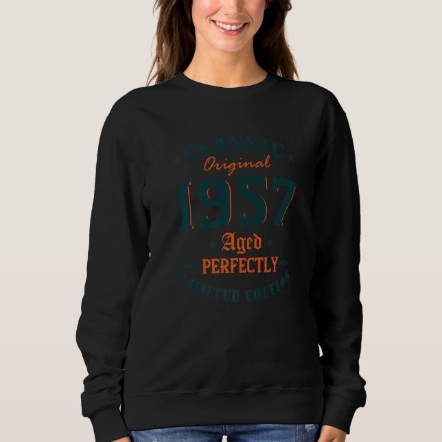 Sweatshirt 66 Ans Classique 1957 66e Anniversaire (Devant)