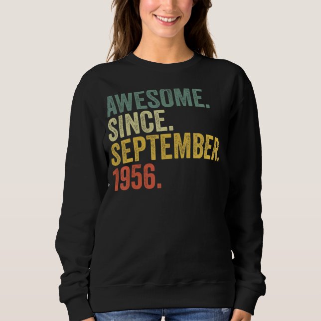Sweatshirt 66e anniversaire Awesome depuis septembre 1956 66  (Devant)