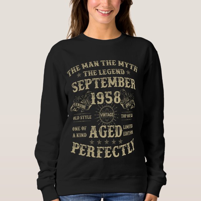 Sweatshirt 66e Anniversaire Cadeaux Pour Hommes Septembre 195 (Devant)