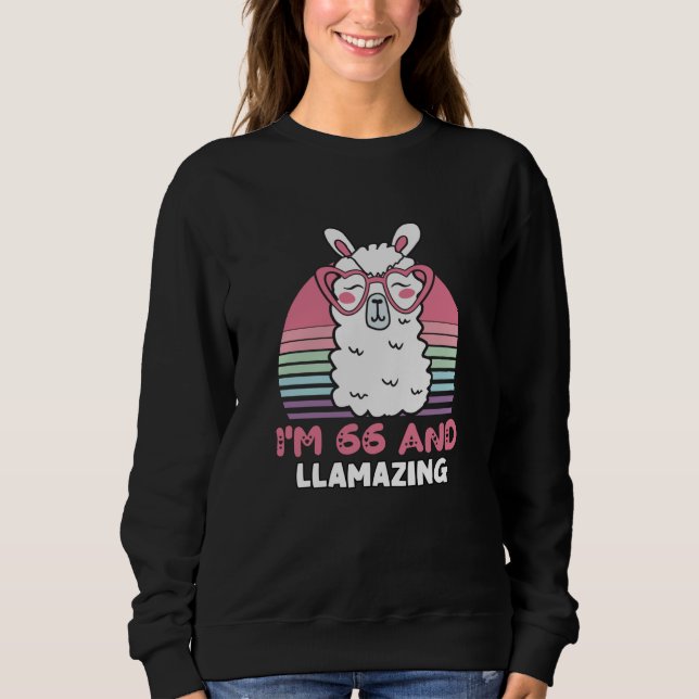 Sweatshirt 66e anniversaire Llamazing Llama 66 ans Anniversai (Devant)