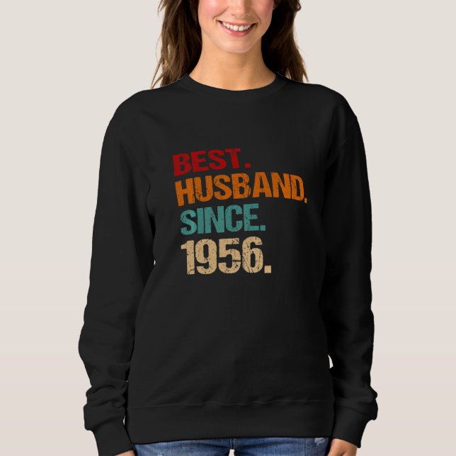 Sweatshirt 66th Wedding Anniversary Best Husband Since 1956 F (Devant)