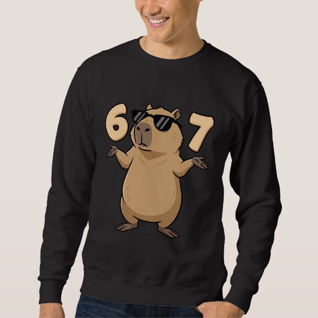 Sweatshirt 67 Capybara Meme 6 7 Aesthetic for Kids Young Adul (Devant)