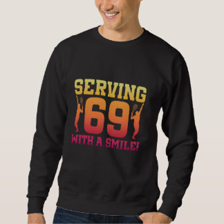 Sweatshirt 69e Anniversaire Tennis 69 Ans Joueur De Tennis Bi