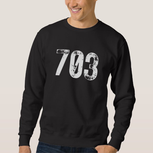 Sweatshirt 703 Area Code Arlington VA Mobile Telephone Area C (Devant)