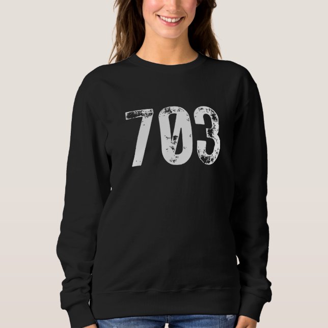 Sweatshirt 703 Area Code Arlington VA Mobile Telephone Area C (Devant)