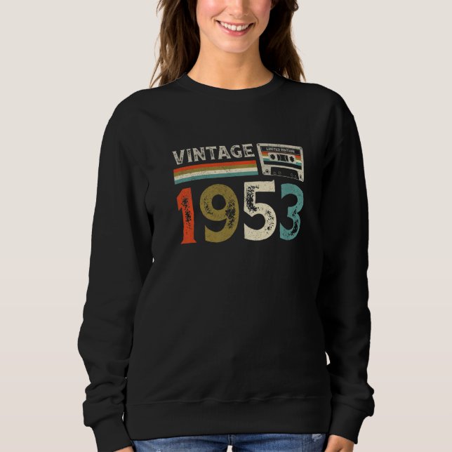 Sweatshirt 70 ans Vintage 1953 70e anniversaire (Devant)