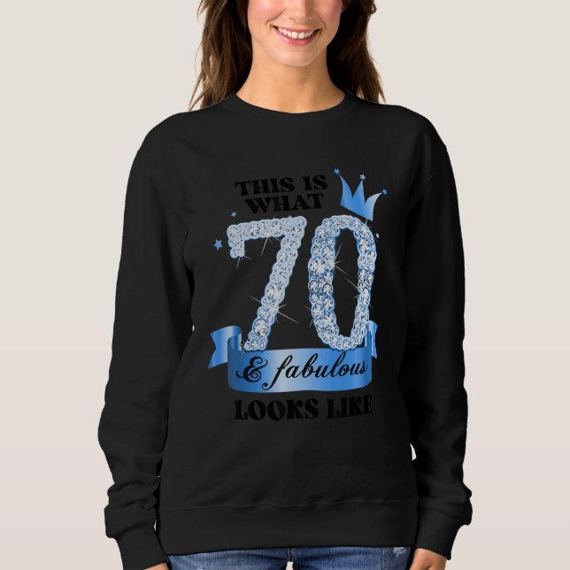 Sweatshirt 70 & Fabulous I Blue White Party Group Candid Phot (Devant)