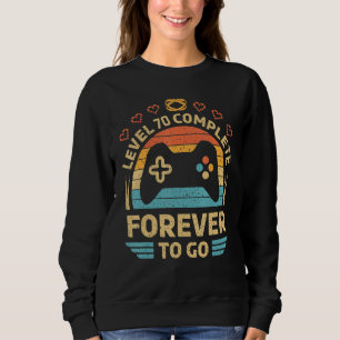Sweatshirt 70e anniversaire de Mariage vidéo Gamer Niveau 70
