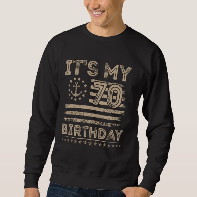 Sweatshirt 70e Anniversaire Marine américaine Nautique Bda (Devant)
