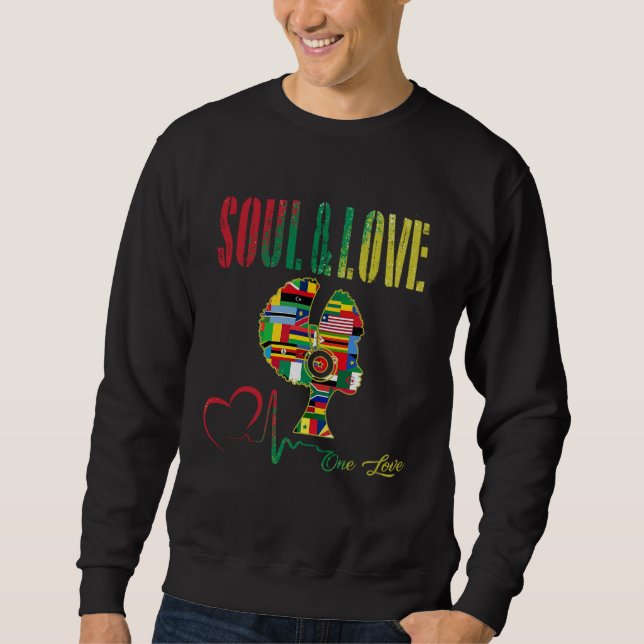 Sweatshirt 70s Funk Afro Soul Boogie Dance Love Train Funky P (Devant)