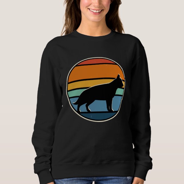 Sweatshirt 70s Retro Vintage German Shepherd (Devant)