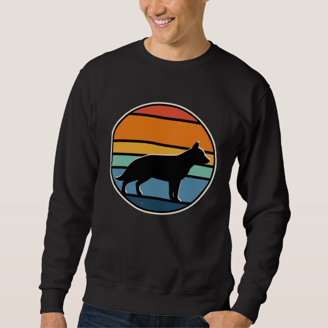 Sweatshirt 70s Retro Vintage German Shepherd (Devant)