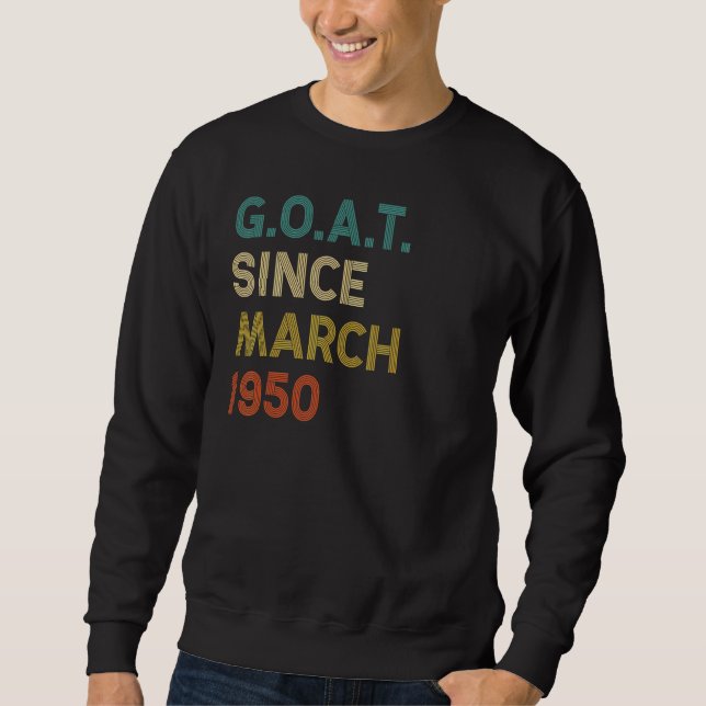 Sweatshirt 72e anniversaire Chèvre âgée de 72 ans depuis mars (Devant)