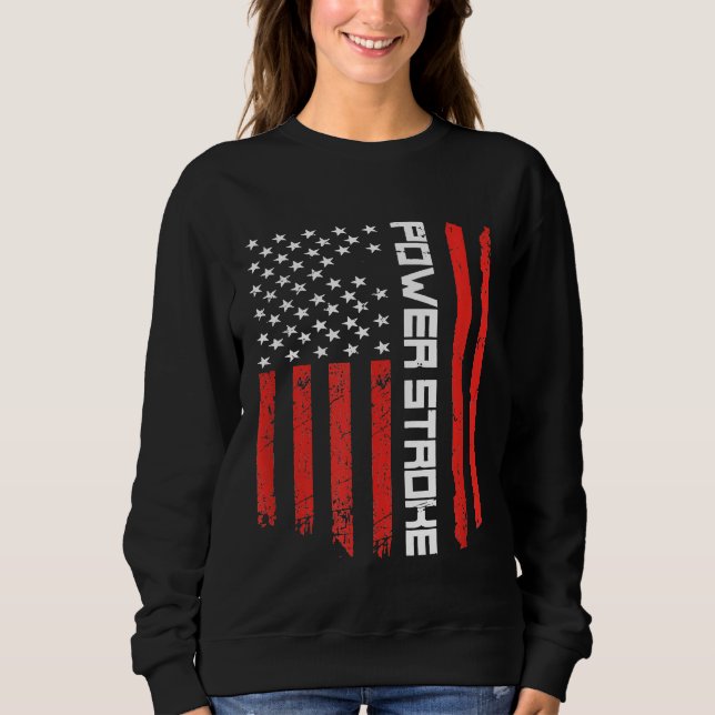 Sweatshirt 73 Diesel Power Stroke American Flag Powerstroke E (Devant)