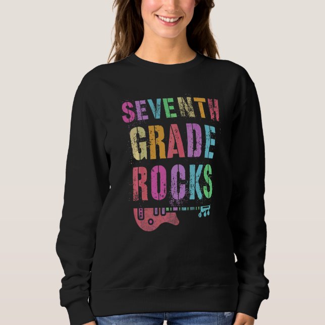 Sweatshirt 7e année Rocks Enseignant étudiant Rockstar Team R (Devant)