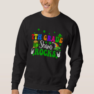 Sweatshirt 7th Grade Shamrocks Funny Rock Hands Shamrocks Pat