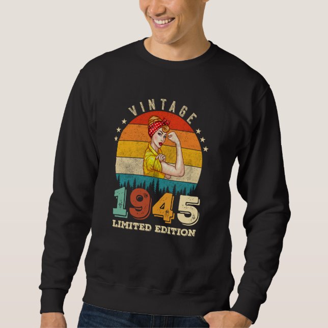Sweatshirt 80 ans Anniversaire 1945 Vintage 80e anniversaire  (Devant)