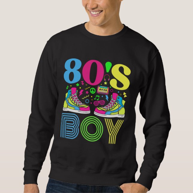 Sweatshirt 80s Boy 1980s Fashion 80 Theme Party Outfit Eighti (Devant)