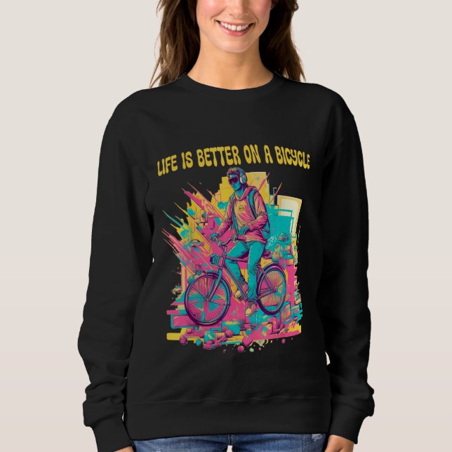 Sweatshirt 80s Retro Bike Vintage Inspired Cycling Art (Devant)