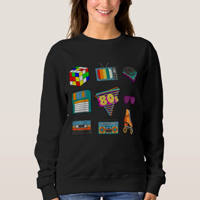 Sweatshirt 80's Retro Fashion Throwback Culture Disco Music P (Devant)