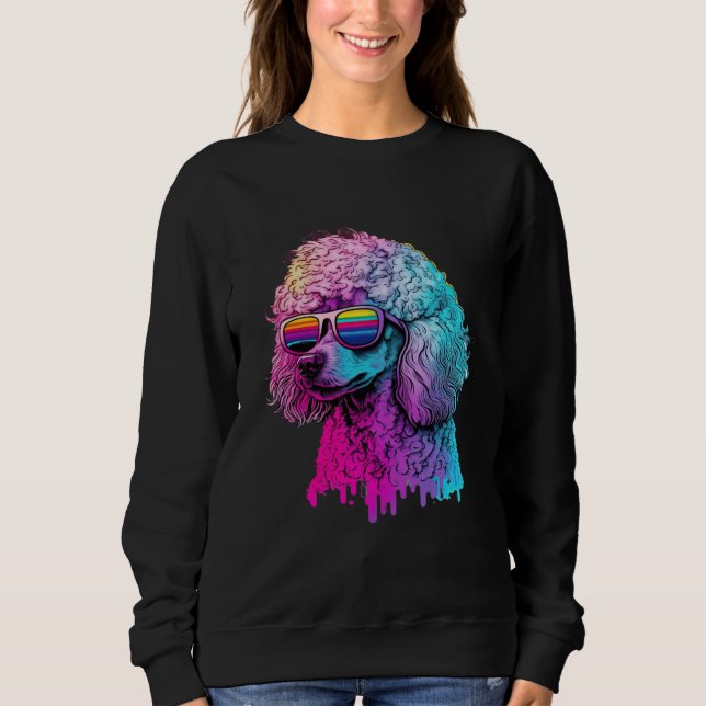 Sweatshirt 80s Retro with Poodle Aesthetic (Devant)