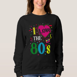 Sweatshirt 80s tenue femmes Hommes Costume Party I Love Les 8
