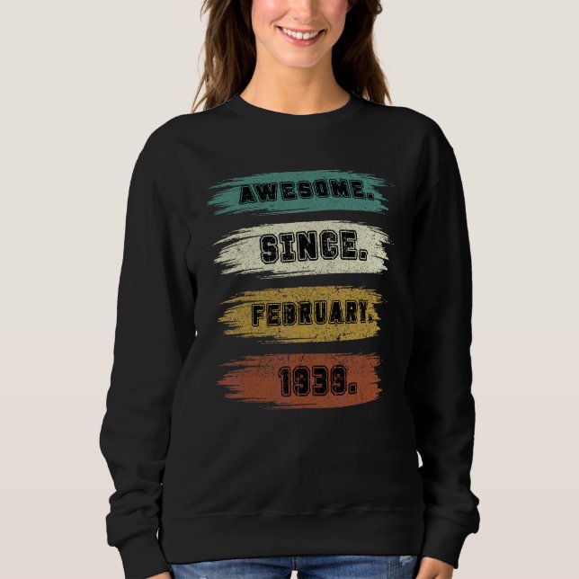 Sweatshirt 82 Ans Awesome Depuis Février 1940 82th Bir (Devant)