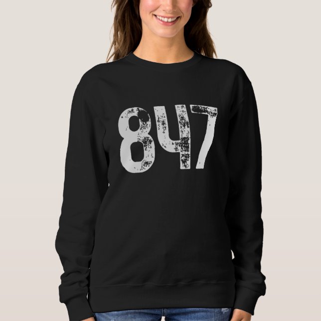 Sweatshirt 847 Area Code Elgin IL Mobile Telephone Area Code  (Devant)