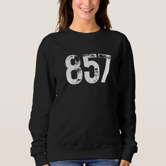 Sweatshirt 857 Area Code Boston MA Mobile Telephone Area Code (Devant)