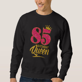 Sweatshirt 85e anniversaire Reine 85 ans fille Couronne rose
