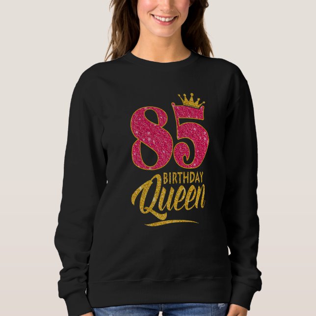 Sweatshirt 85e anniversaire Reine 85 ans fille Couronne rose (Devant)