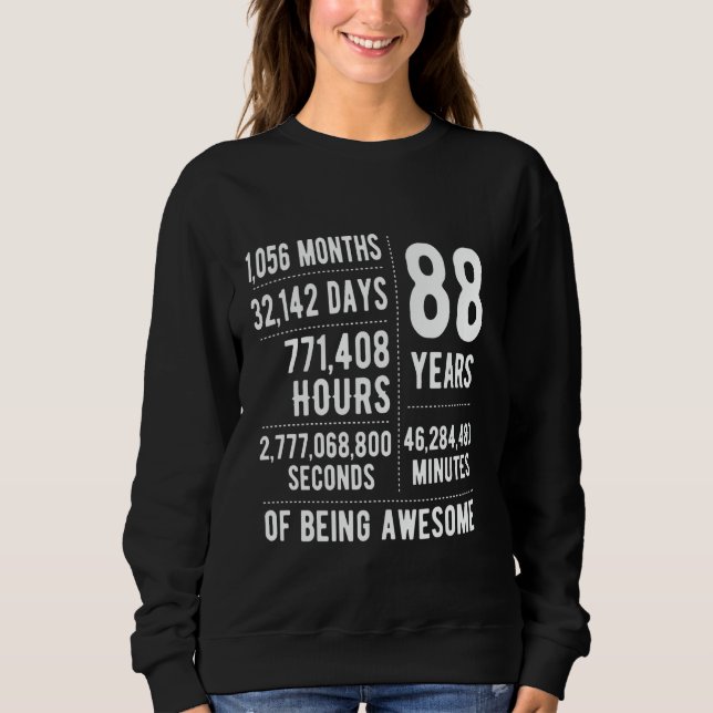 Sweatshirt 88e anniversaire Hommes Femmes Drôle 88 ans (Devant)