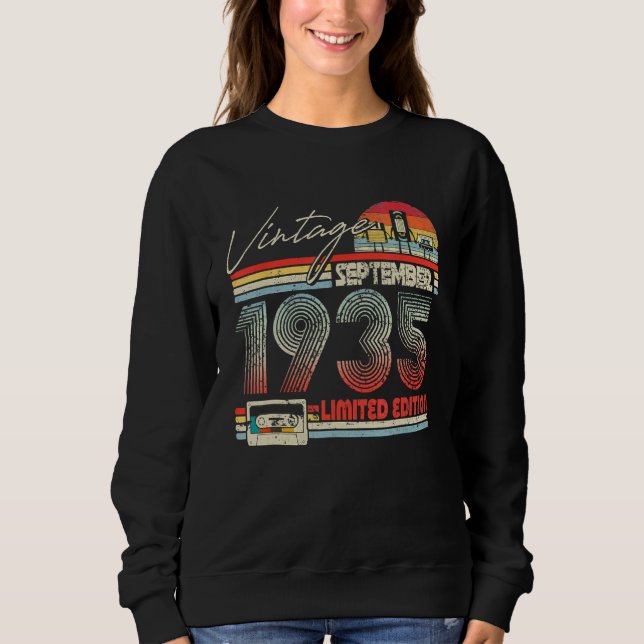 Sweatshirt 88e anniversaire Septembre 1935 Cassette Vintage (Devant)