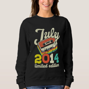 Sweatshirt 8 Anniversaire Juillet 2014 Cassette Vintage