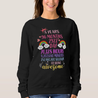 Sweatshirt 8 ans 8e anniversaire Vintage Retro 96 mois