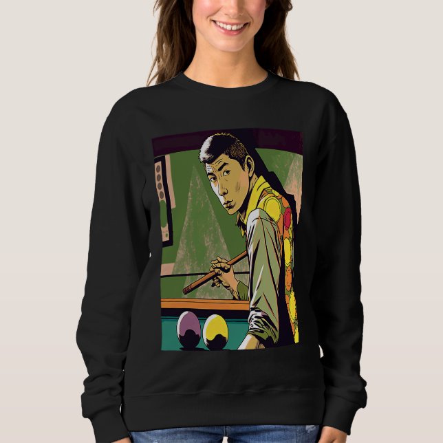 Sweatshirt 8 Pool Billiard Fans Retro Pop Style Billiards (Devant)