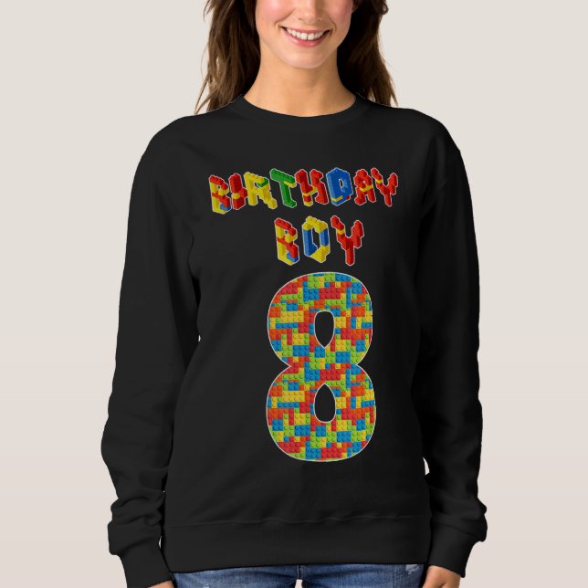 Sweatshirt 8e anniversaire Bâtiment de 8 ans Garçons Enfants (Devant)
