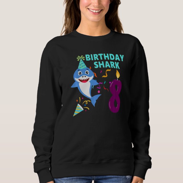 Sweatshirt 8e anniversaire Enfants Bébé Requin Anniversaire G (Devant)