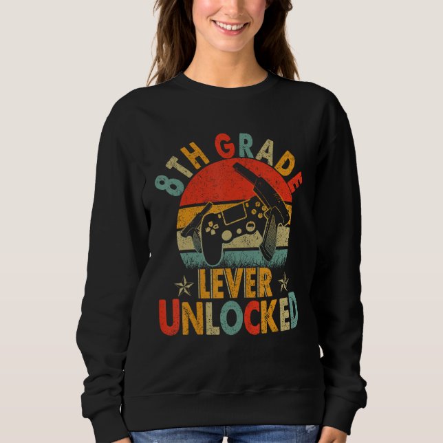 Sweatshirt 8th Grade Level Unlocked Video Gamers back to scho (Devant)