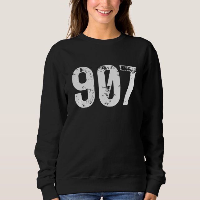 Sweatshirt 907 Area Code Alaska Mobile Telephone Area Code 90 (Devant)
