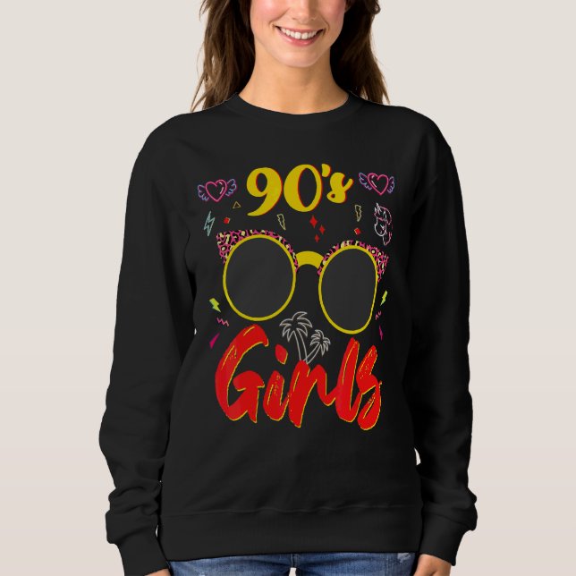 Sweatshirt 90s Filles Retro 90s Fashion Empreinte de léopard  (Devant)
