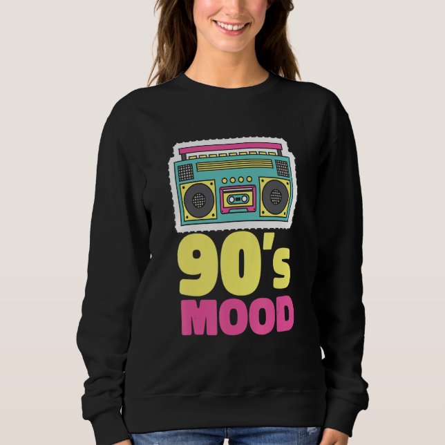 Sweatshirt 90's Mood Cassette Tape Boombox Nineties Music Ret (Devant)