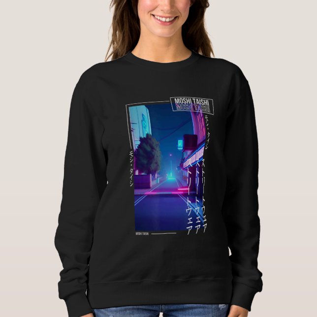 Sweatshirt 90's Retro Synthwave Japanese Vaporwave Otaku Aest (Devant)