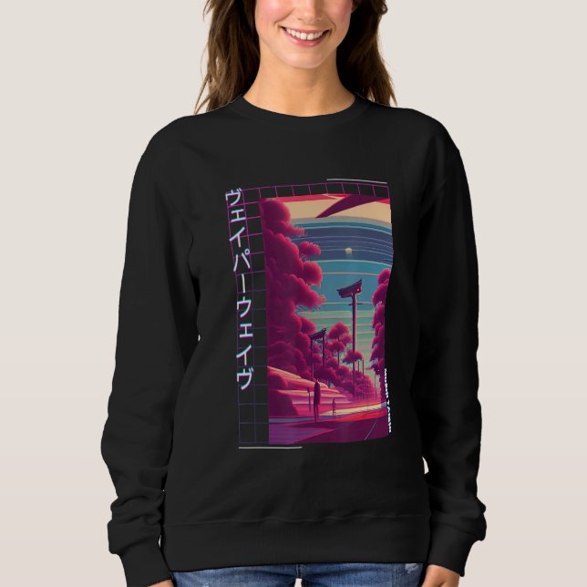 Sweatshirt 90's Retro Synthwave Japanese Vaporwave Otaku Aest (Devant)