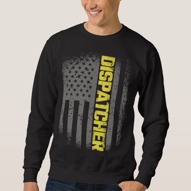 Sweatshirt 911 Dispatcher Thin Gold Line US Flag Emergency Di (Devant)
