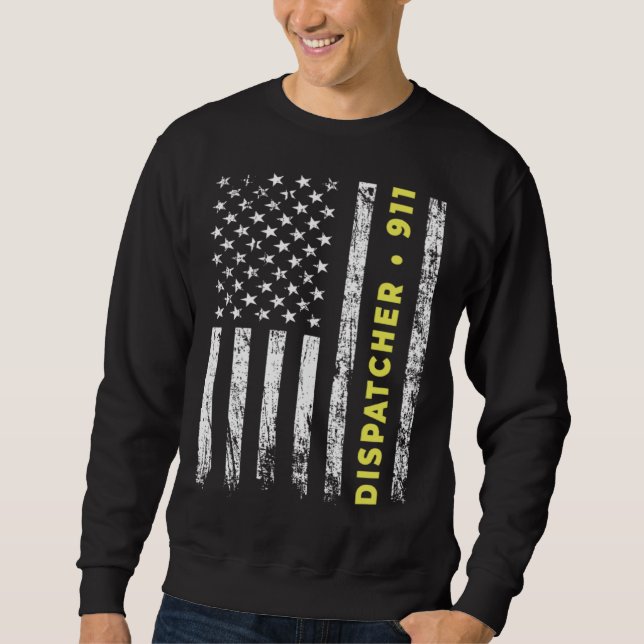 Sweatshirt 911 Dispatcher Thin Yellow Line Dispatch US Americ (Devant)