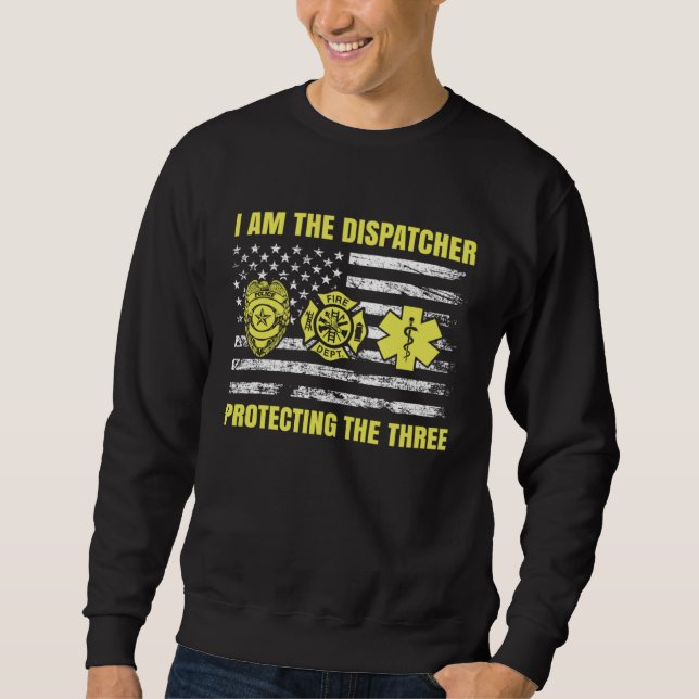 Sweatshirt 911 Dispatcher Thin Yellow Line Dispatch US Americ (Devant)