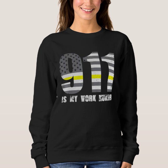 Sweatshirt 911 Est Mon Numéro De Travail Us Drapeau Patriotiq (Devant)
